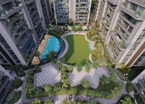 Aerial view of the central courtyard